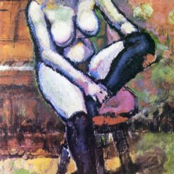 High - Quality Replica of Marcel Duchamp's 1910 'Nude with black stockings' - Fauvist Nude Oil Painting on Canvas by Dafen Village Studio