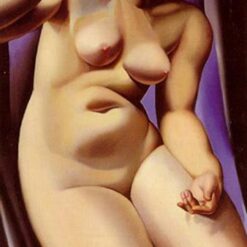 Tamara de Lempicka-Inspired "Nude with Dove" – Iconic Art Deco Nude Painting for Timeless Home & Office Décor | DaFen Village Studio