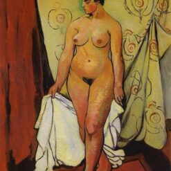 Exquisite Hand - Painted Oil - "Nude Woman with Drapery" Inspired by Valadon - Dafen Village's Artistic Tribute