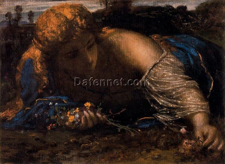 Böcklin-Inspired “Nymph” Oil Painting – Hand-Painted Symbolist Mythological Art for Classic Home & Luxury Wall Décor | DaFen Village Studio