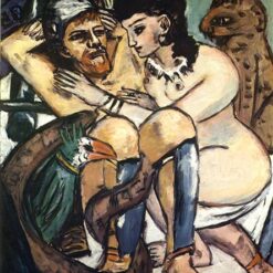 Expressionist Oil Depicting Odysseus and Calypso INSPIRED BY Max Beckmann’s 1943 Creation