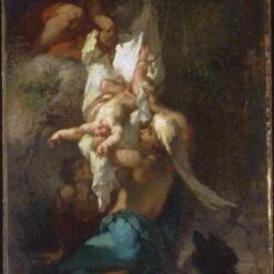 Custom-Sized Realist Mythological Painting "Oedipus Taken Down from the Tree" Inspired by Jean-Francois Millet's 1847 Masterpiece - Handmade in Dafen Village