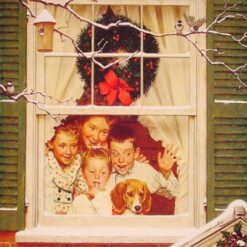 Dafen Village's Authentic - looking Replica of Norman Rockwell's 1951 'Oh boy, it's Pop with a new Plymouth' - Perfect for Decorating with a Touch of Retro American Flair