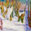 Edvard Munch's 'Old Trees' Expressionist Style Hand-painted Oil Canvas - Ideal for Creating a Peaceful and Reflective Atmosphere in Your Space