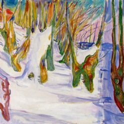 Edvard Munch's 'Old Trees' Expressionist Style Hand-painted Oil Canvas - Ideal for Creating a Peaceful and Reflective Atmosphere in Your Space