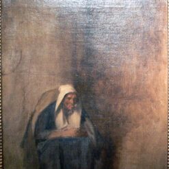 Authentic Hand-painted 'Old Woman with a Pipe (sketch)' INSPIRED BY Jean-Leon Gerome - Academicism Style Oil on Canvas from Dafen Village Studio for Art Enthusiasts and Sketch Lovers