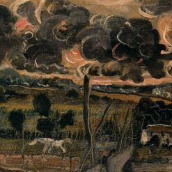 Custom - Sized Expressionist and Naïve Art (Primitivism) 'Ominous Landscape' Inspired by Andre Derain's 1950 Masterpiece, Handmade in Dafen Village
