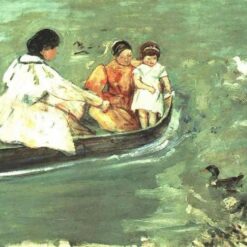 Charming Mary Cassatt's 'On the Water' (1895) Oil on Canvas Replica - Impressionist Serenity on Display