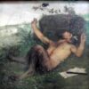 Hand-Painted Symbolist Wall Art INSPIRED BY Böcklin’s Iconic Pan and Blackbird Scene