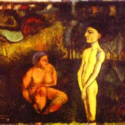 High - Quality Replica of Marcel Duchamp's c.1910 'Paradise, Adam and Eve' - Post - Impressionist Religious Oil Painting on Canvas by Dafen Village Studio