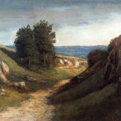 Custom-Made Oil on Canvas Painting Inspired by Gustave Courbet's 'Paysage Guyere' (1874 - 1876) - Unique Creations Tailored to Your Taste by Dafen Village Studios