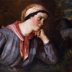 Realistic 'Peasant Wearing Madras' Portrait by Gustave Courbet - Exquisite Hand-painted Oil Replica for Portrait Art Enthusiasts