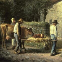 High - Quality Reproduction of Jean - Francois Millet's 1864 "Peasants Bringing Home a Calf Born in the Fields" - Realist Genre Oil Painting from Premier Dafen Village Artisans for Art Collectors Looking for Authenticity