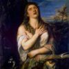 Penitent St. Mary Magdalene Inspired by Titian - Classic Religious Oil Painting from Da Fen Village Studio
