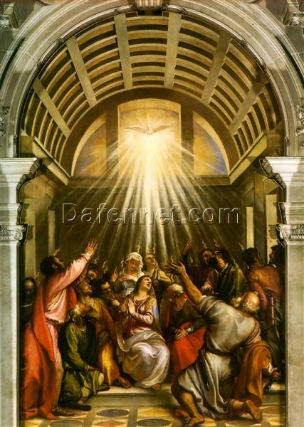 Titian’s Pentecost – 1545 Mannerist Religious Oil Painting Reproduction
