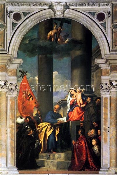 The Madonna of the Pesaro Family – Titian’s High Renaissance Religious Oil Painting Reproduction from DaFen Village Studio