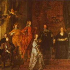 Dafen Village Hand-painted Replica of Anthony van Dyck's “Philip, 4th Earl of Pembroke and His Family” Baroque Portrait Oil on Canvas