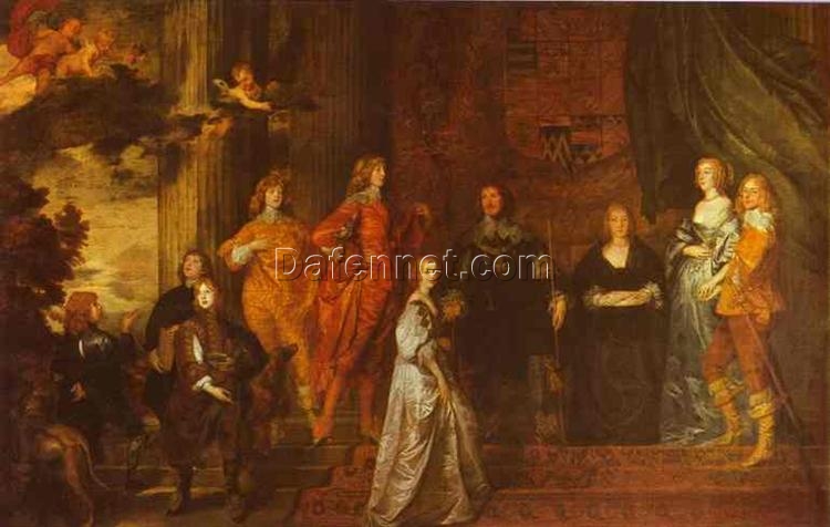 Dafen Village Hand-painted Replica of Anthony van Dyck’s “Philip, 4th Earl of Pembroke and His Family” Baroque Portrait Oil on Canvas