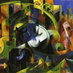 Cubist 'Picture with Cattle' Inspired Oil Painting Replica - Hand-painted by Dafen Village's Master Artists for Artistic Animal Art Displays