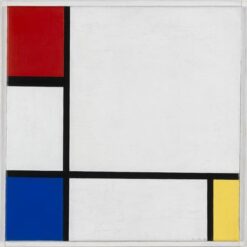 Customizable Hand - Painted "Composition No. IV, with Red, Blue and Yellow" Inspired by Piet Mondrian's 1929 Abstract Art for Art Collectors and Design Aficionados