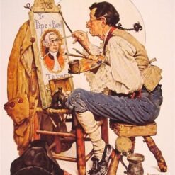 Dafen Village Replica - Norman Rockwell's 1926 'Pipe and Bowl sign Painter' Regionalism Oil Painting