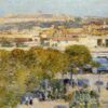 Authentic-Looking Impressionist Cityscape "Place Centrale and Fort Cabanas" (1895) by Childe Hassam - Dafen Village Creation, Oil Painting for Home and Office Decor, Loved by Art Aficionados