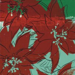 Exquisite Handmade Oil Canvas Replica of Andy Warhol's 1982 Pop Art Masterpiece 'Poinsettias' for Art Aficionados and Festive Home Decor