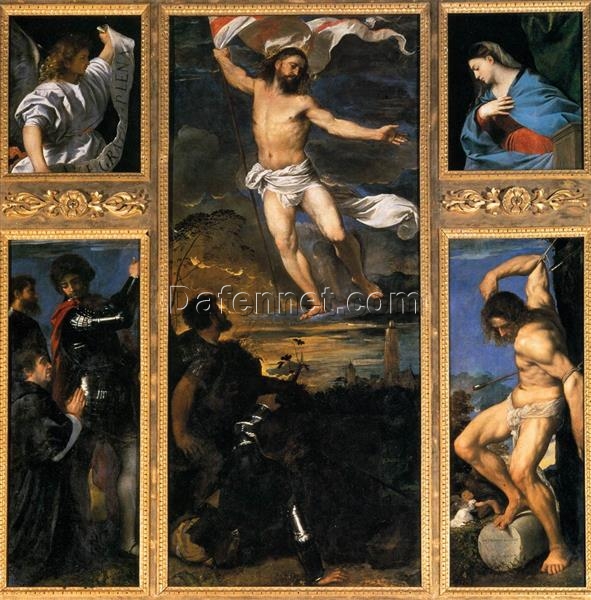 Polyptych of the Resurrection by Titian – High Renaissance Religious Oil Painting Reproduction from DaFen Village Studio