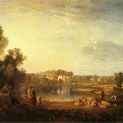 Exquisite Romantic Landscape: 'Pope's Villa, at Twickenham' by J.M.W. Turner (1808) - A Private Collection Masterpiece