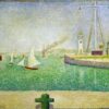 Exquisitely Hand-Painted Oil on Canvas Replica of Georges Seurat's 'Port of Honfleur' - A Captivating Neo-Impressionist and Pointillist Marina Masterpiece by Dafen Village Artists for Art Aficionados and Maritime Art Lovers