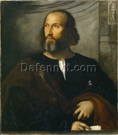 Luxury Art Reproduction – Portrait of a Bearded Man Inspired by Titian – Custom Oil Painting for Home & Gallery