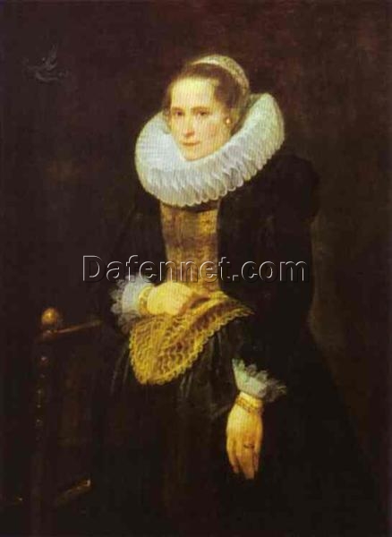 Dafen Village Hand-Painted “Portrait of a Flemish Lady” INSPIRED BY Anthony van Dyck’s 1618 – 1621 Baroque Portrait for Art Lovers