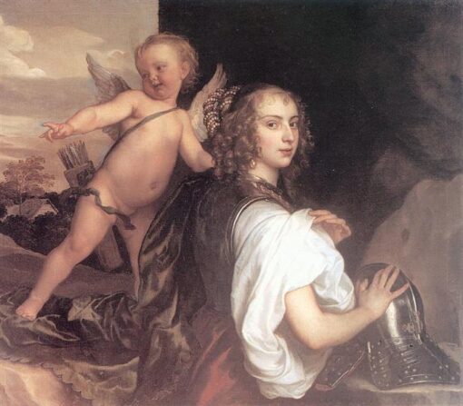 Exquisite Replica of “Portrait of a Girl as Erminia Accompanied by Cupid” INSPIRED BY Anthony van Dyck