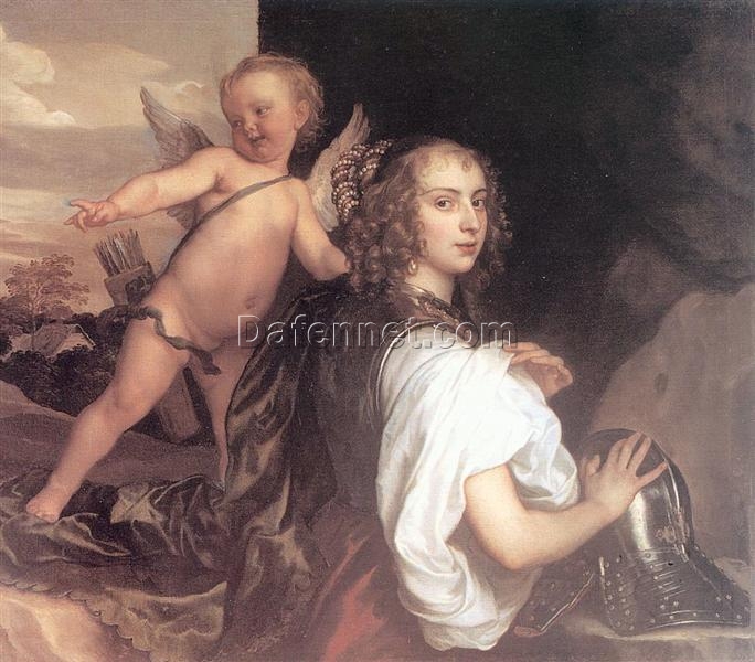 Exquisite Replica of “Portrait of a Girl as Erminia Accompanied by Cupid” INSPIRED BY Anthony van Dyck