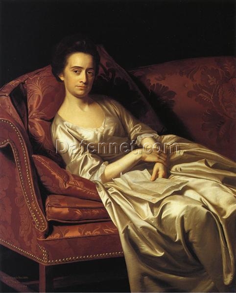 Authentic Handmade Oil Painting of Portrait of a Lady INSPIRED BY John Singleton Copley’s 1771 LACMA – Housed Neoclassical Work