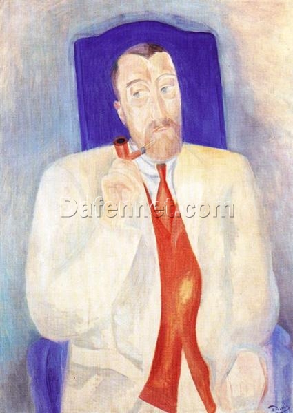 Hand – Painted Reproduction of “Portrait of a Man” INSPIRED BY Andre Derain, Fauvist Portrait from Dafen Village Artisans