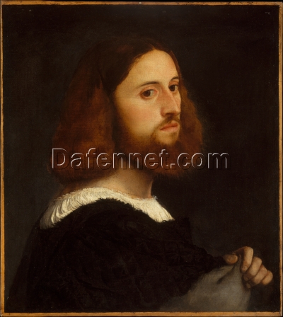 Classic Renaissance Portrait – Portrait of a Man Inspired by Titian – Handmade Oil Painting for Timeless Interiors