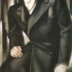 Tamara de Lempicka-Inspired "Portrait of a Man (Mr. Tadeusz de Lempicki)" – Handcrafted Art Deco Oil Painting for Classic & Vintage Wall Art | DaFen Village Studio
