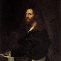 Classic Renaissance Portrait – Portrait of a Musician Inspired by Titian – Handmade Oil Painting for Artistic Interiors