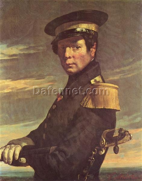 Custom-Sized Realist Portrait “Portrait of a Naval Officer” Inspired by Jean-Francois Millet – Handmade in Dafen Village to Suit Your Space