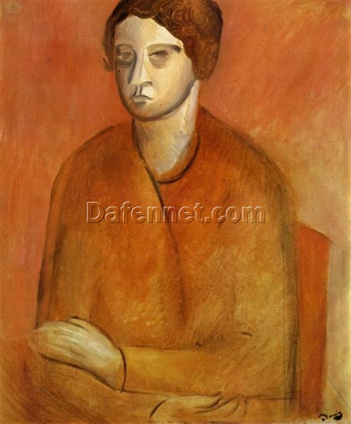 High-Quality Replica of Andre Derain’s c.1912 ‘Portrait of a Woman’ – Dafen Village’s Stunning Expressionist Artwork for Interior Designers and Art Lovers