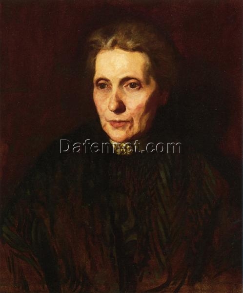 Hand-Painted Replica of Thomas Eakins’ “Portrait of a Woman” (c.1894 – 1900) – Enigmatic Realist Portrait Oil Painting on Canvas from Dafen Village, Ideal for Art Lovers and Portrait Enthusiasts