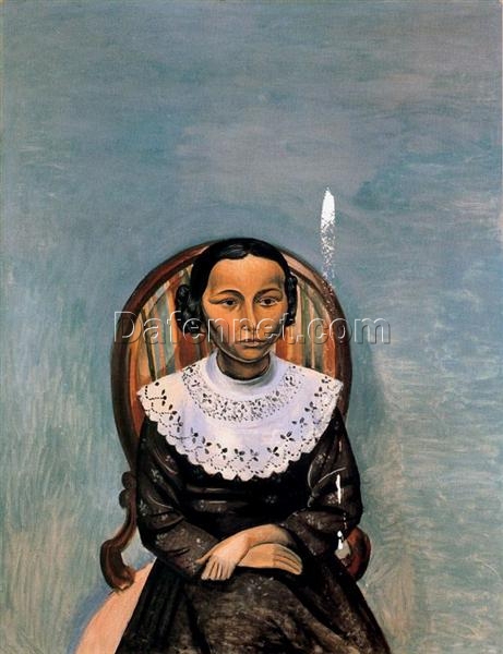 Hand – Painted Expressionist Portrait of a Young Girl in Black INSPIRED BY Andre Derain (c.1914), Created by Dafen Village Artisans