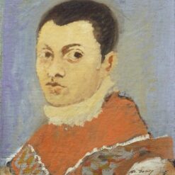 Unique Oil Painting Inspired by Arshile Gorky's 1924 - 1927 Post - Impressionist 'Portrait of a Young Man' for Private Art Collections and Interior Design