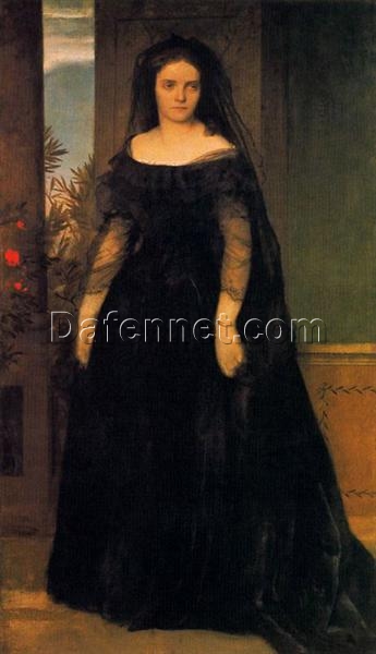 Hand-Painted Romantic Wall Art INSPIRED BY Böcklin’s Fanny Janauschek Portrait