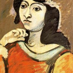 High-Quality Reproduction of Arshile Gorky's c.1937 'Portrait of Ahko' in Post-Impressionist Style on Oil Canvas for Art Galleries and Office Spaces