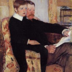 Authentic - Look Reproduction of Mary Cassatt's 'Portrait of Alexander J. Cassatt and His Son Robert Kelso Cassatt' in Oil on Canvas (1884 - 1885)