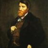 Magnificent 1853 Gustave Courbet 'Portrait of Alfred Bruyas (Painting Solution)' Realist Oil on Canvas Portrait - 92x74 cm, Inspired by Musée Fabre's Gem