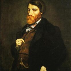 Magnificent 1853 Gustave Courbet 'Portrait of Alfred Bruyas (Painting Solution)' Realist Oil on Canvas Portrait - 92x74 cm, Inspired by Musée Fabre's Gem