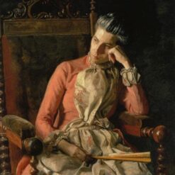 Dafen Village Inspired Reproduction of Thomas Eakins' "Portrait of Amelia Van Buren" (c.1891) - High-Quality Realist Portrait Oil Painting for Sale, Great for Art Collections and Interior Designers Seeking Timeless Elegance